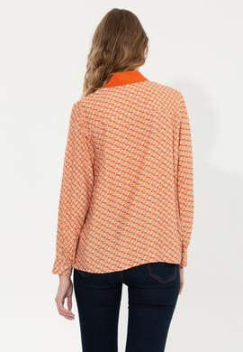 Kadın Kiremit Uzun Kollu Gömlek - 50255291005