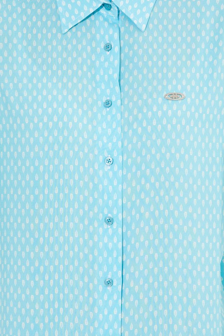 Kadın Mavi Uzun Kollu Gömlek - 50261312005