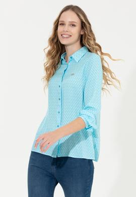 Kadın Mavi Uzun Kollu Gömlek - 50261312005