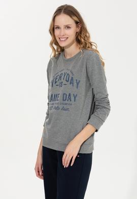 Kadın Gri Melanj Sweatshirt - 50256293005