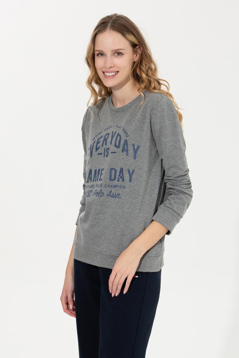 Kadın Gri Melanj Sweatshirt - 50256293005