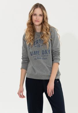 Kadın Gri Melanj Sweatshirt - 50256293005