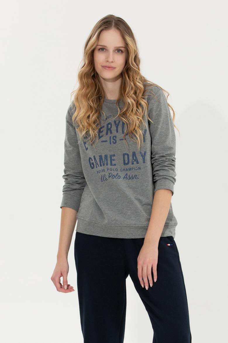 Kadın Gri Melanj Sweatshirt - 50256293005