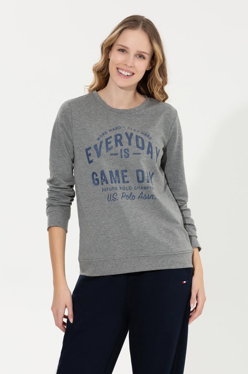 Kadın Gri Melanj Sweatshirt