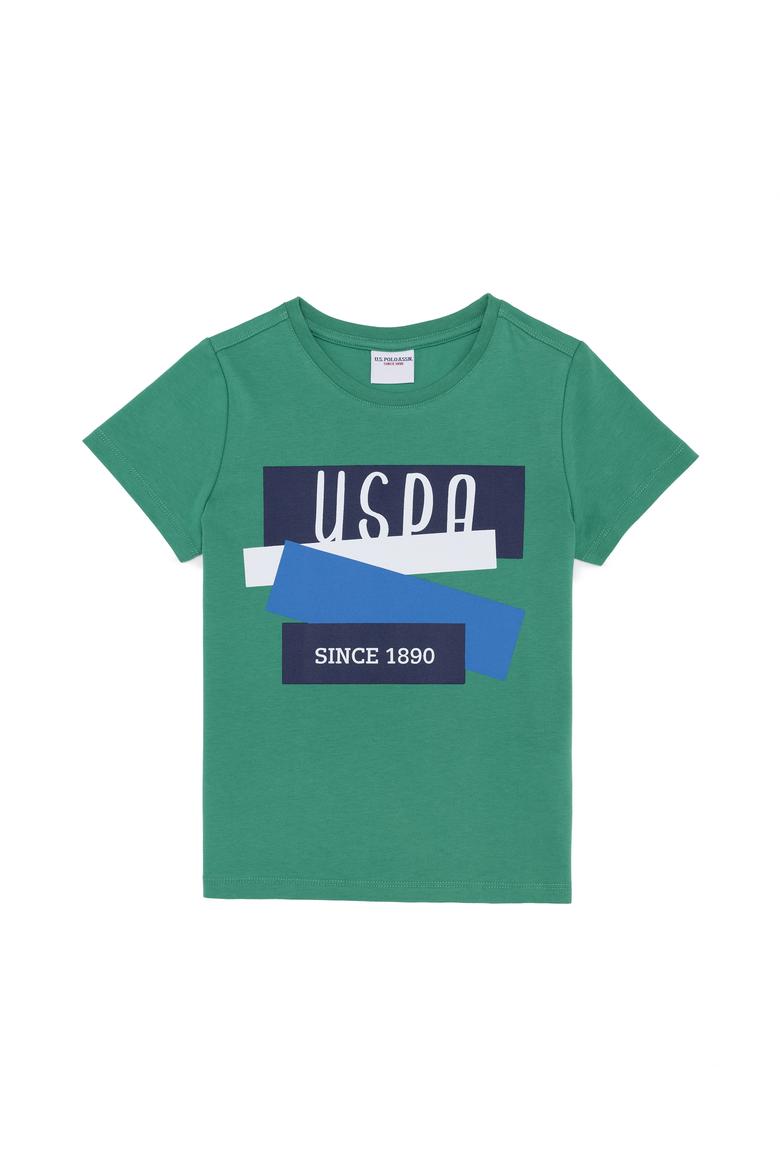 Çocuk Yeşil Bisiklet Yaka Tişört - 50266021036