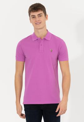 Erkek Menekşe Basic Polo Yaka Tişört - 50248556060
