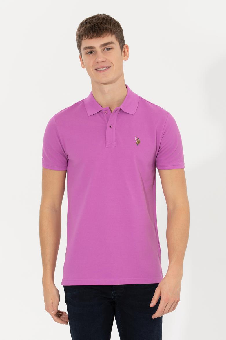 Erkek Menekşe Basic Polo Yaka Tişört - 50248556060