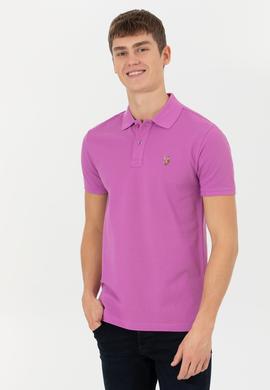 Erkek Menekşe Basic Polo Yaka Tişört - 50248556060