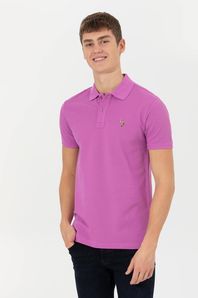 Erkek Menekşe Basic Polo Yaka Tişört - 50248556060