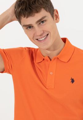 Erkek Turuncu Basic Polo Yaka Tişört - 50249149192
