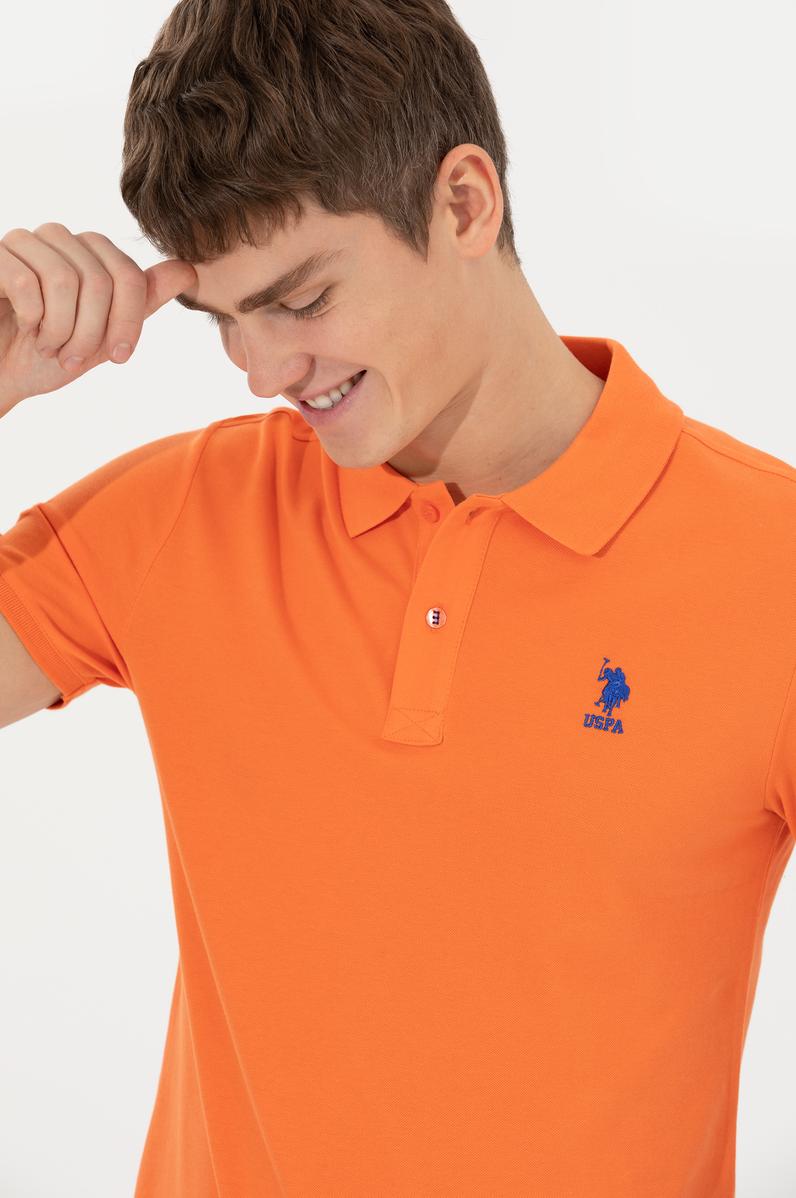 Erkek Turuncu Basic Polo Yaka Tişört