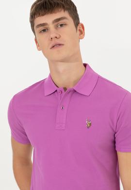 Erkek Menekşe Basic Polo Yaka Tişört - 50248556060