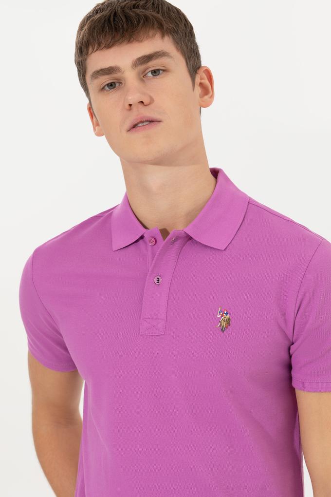Erkek Menekşe Basic Polo Yaka Tişört