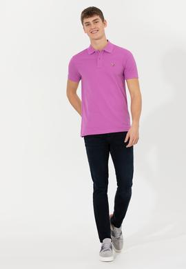 Erkek Menekşe Basic Polo Yaka Tişört - 50248556060