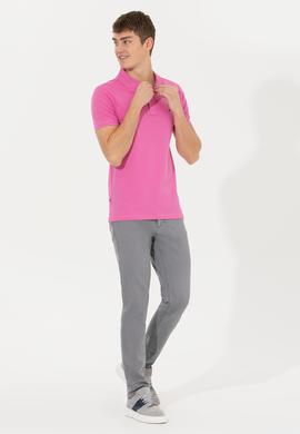 Erkek Pembe Basic Polo Yaka Tişört - 50245073253