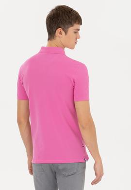 Erkek Pembe Basic Polo Yaka Tişört - 50245073253