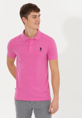 Erkek Pembe Basic Polo Yaka Tişört - 50245073253