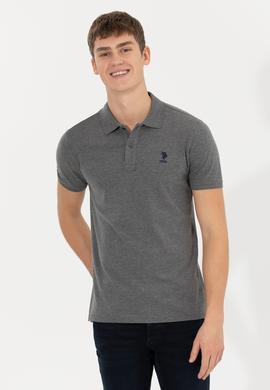 Erkek Antrasit Melanj Polo Yaka Basic T-Shirt - 50250001095