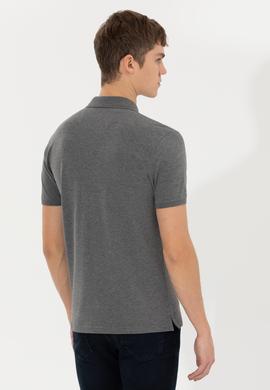 Erkek Antrasit Melanj Polo Yaka Basic T-Shirt - 50250001095