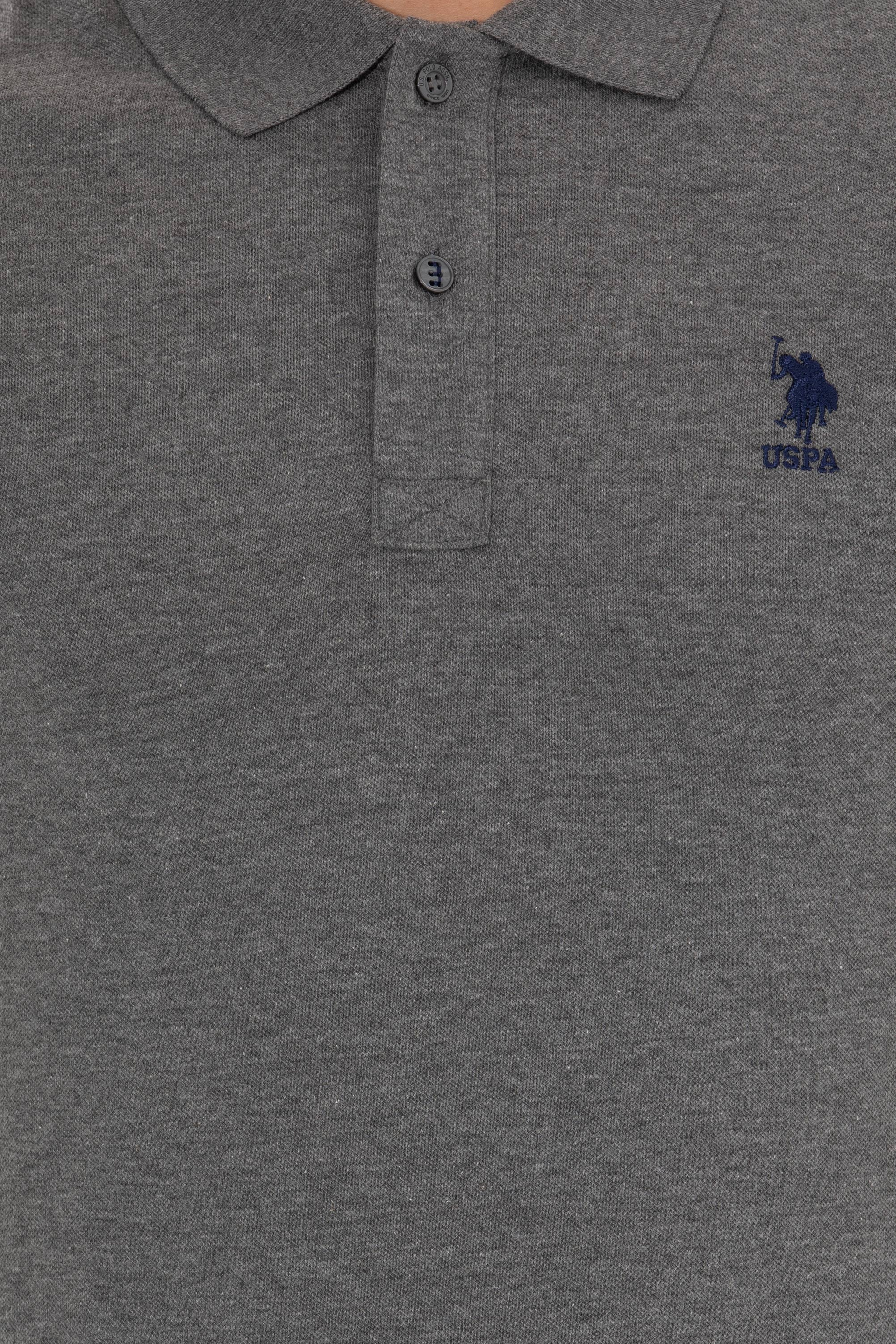 Erkek Antrasit Melanj Polo Yaka Basic T-Shirt