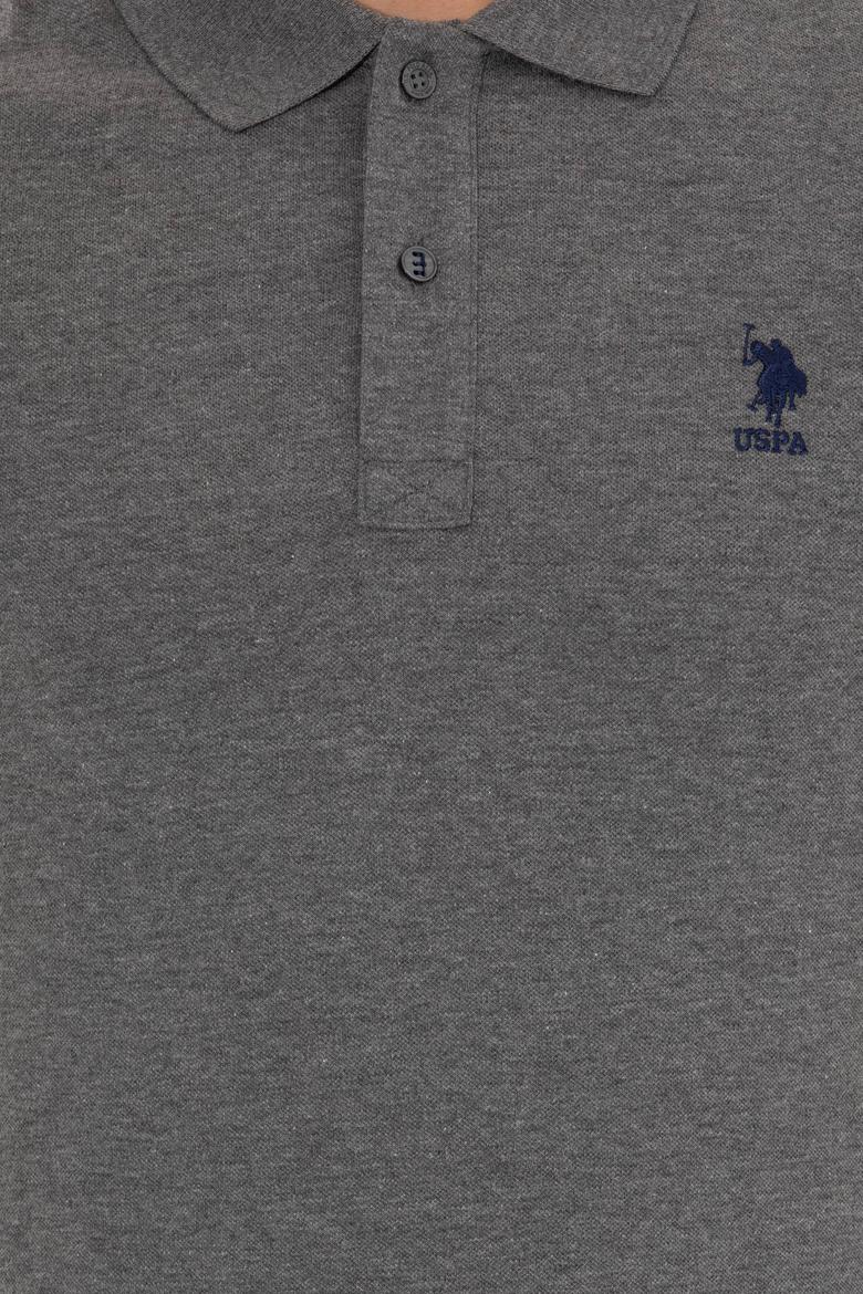 Erkek Antrasit Melanj Polo Yaka Basic T-Shirt - 50250001095