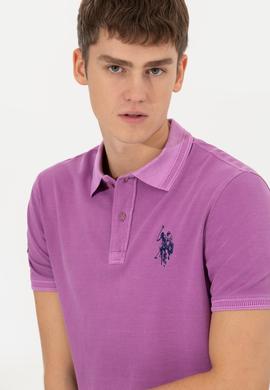 Erkek Menekşe Basic Polo Yaka Tişört - 50248553029