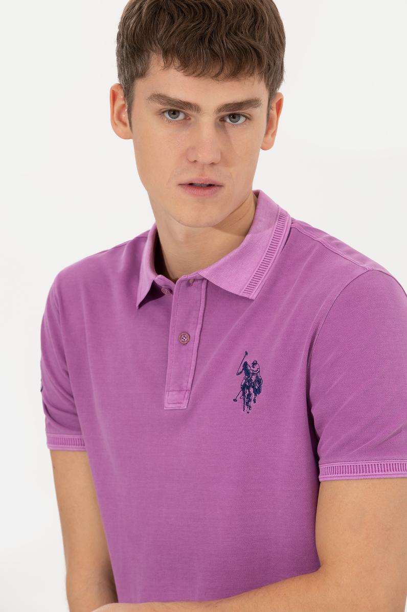 Erkek Menekşe Basic Polo Yaka Tişört