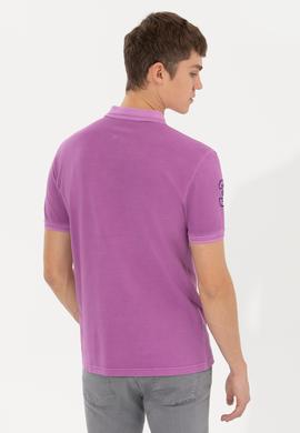 Erkek Menekşe Basic Polo Yaka Tişört - 50248553029