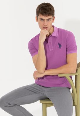 Erkek Menekşe Basic Polo Yaka Tişört - 50248553029