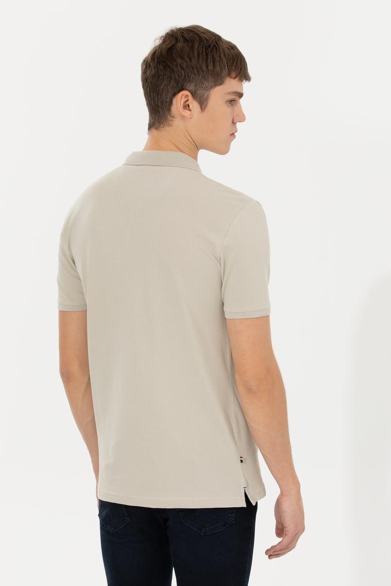 Erkek Taş Polo Yaka Basic T-Shirt - 50245073108