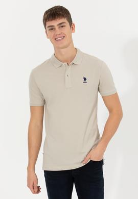 Erkek Taş Polo Yaka Basic T-Shirt - 50245073108
