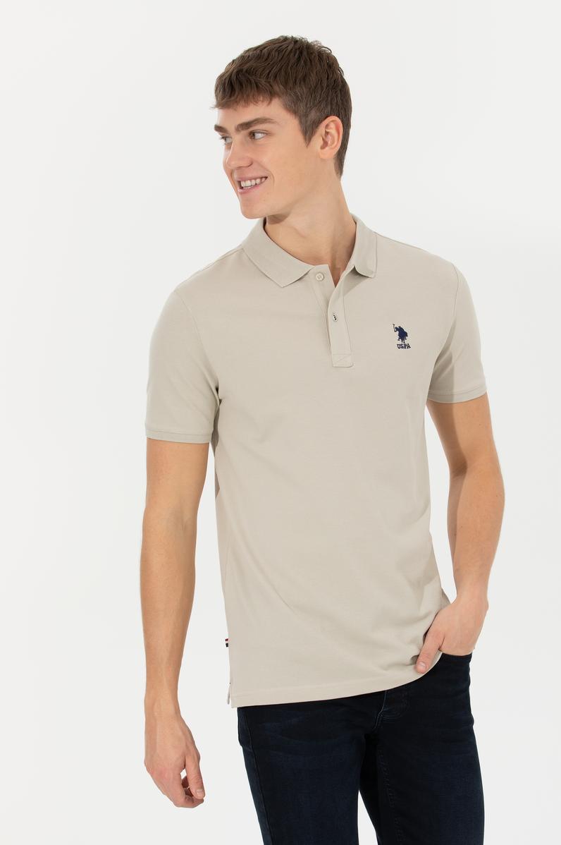 Erkek Taş Polo Yaka Basic T-Shirt