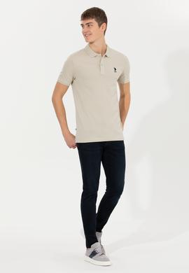 Erkek Taş Polo Yaka Basic T-Shirt - 50245073108