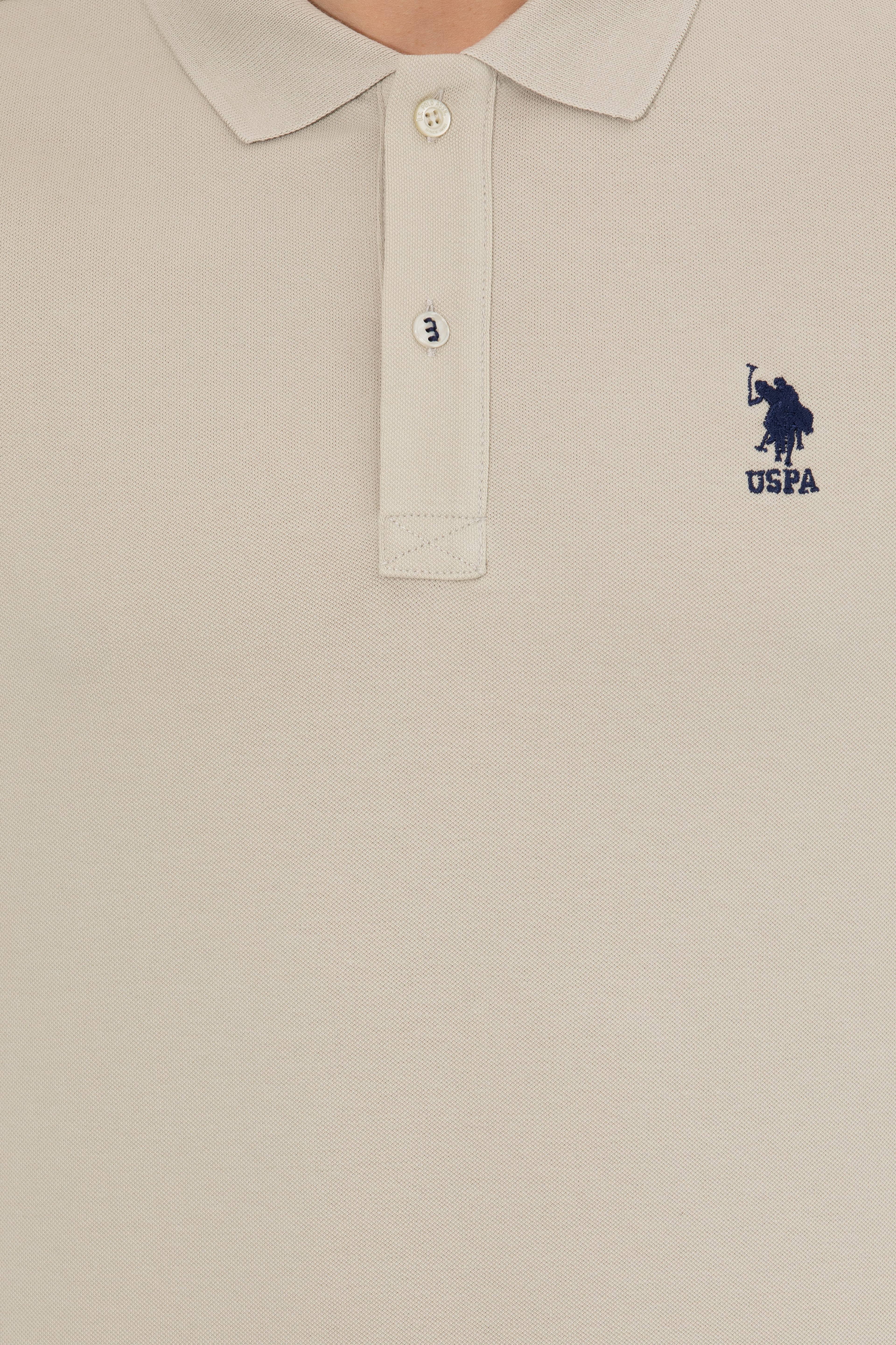 Erkek Taş Polo Yaka Basic T-Shirt - Image 6