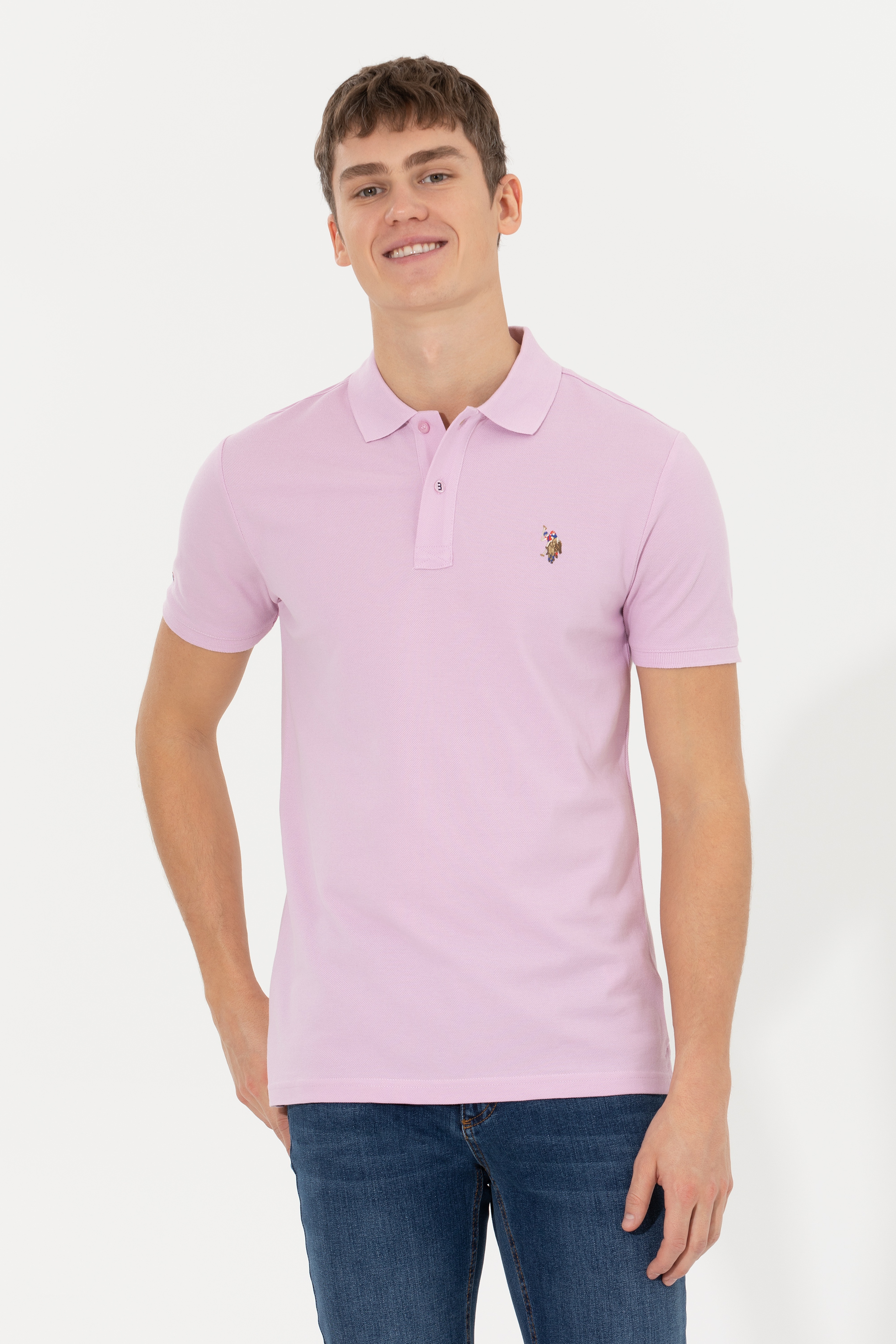 Erkek Manolya Polo Yaka Basic T-Shirt - Image 1