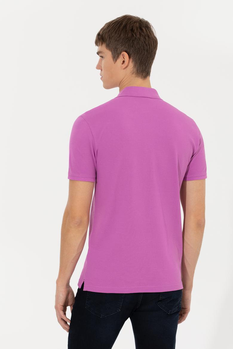Erkek Menekşe Basic Polo Yaka Tişört - 50248556060
