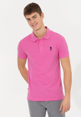 Erkek Pembe Basic Polo Yaka Tişört - 50245073253