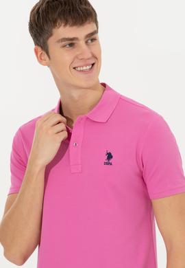 Erkek Pembe Basic Polo Yaka Tişört - 50245073253