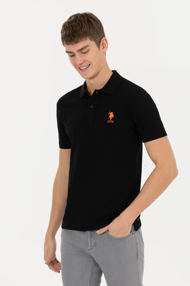Erkek Siyah Basic Polo Yaka Tişört