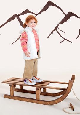 Kız Çocuk Krem Kapüşonlu Yelek - 50255737007