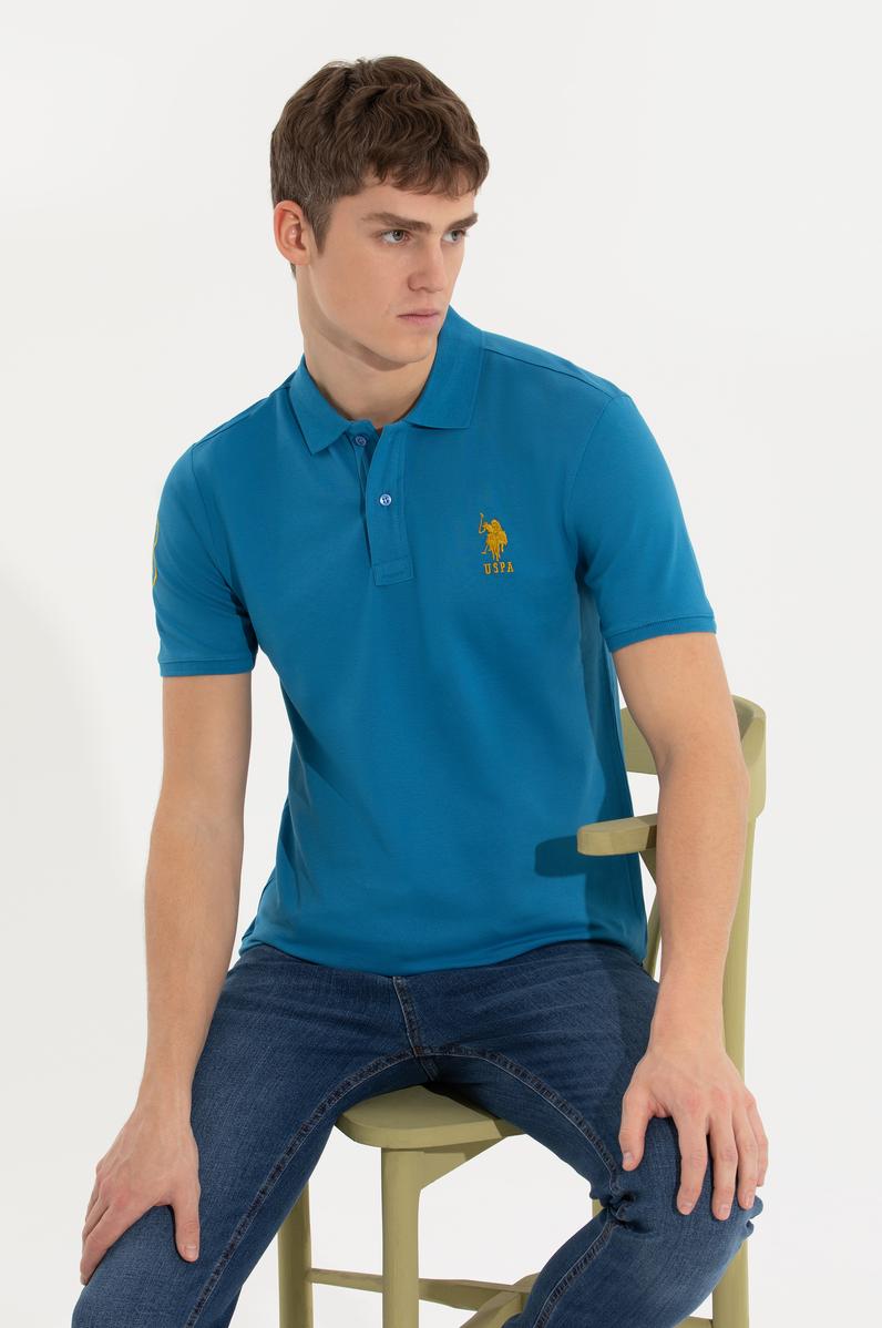 Erkek Petrol Basic Polo Yaka Tişört