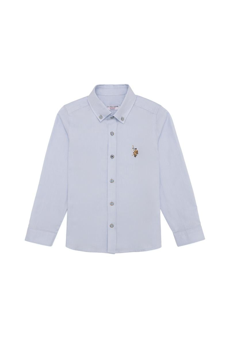 Erkek Çocuk Açık Mavi Uzun Kollu Basic Gömlek