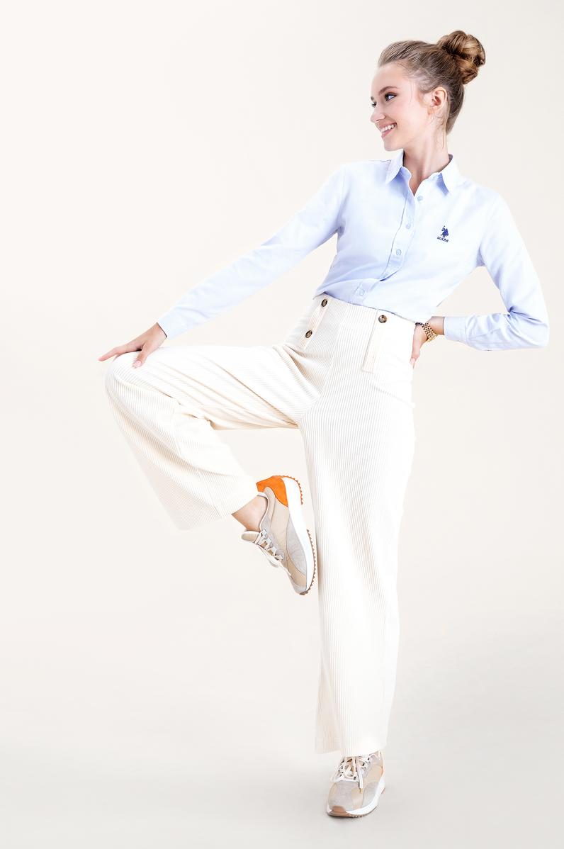 Kadın Açık Mavi Uzun Kollu Basic Gömlek