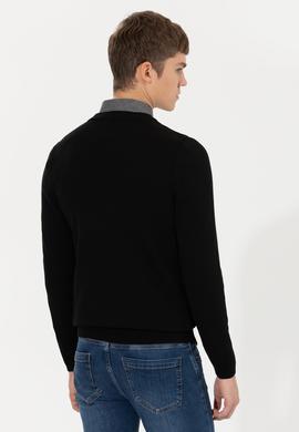 Erkek Siyah Basic Triko Hırka - 50253442025