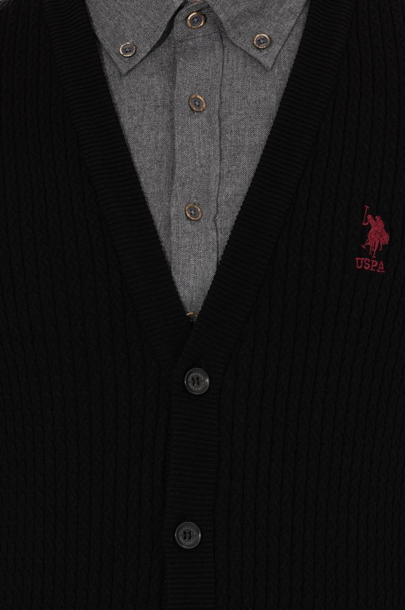 Erkek Siyah Basic Triko Hırka