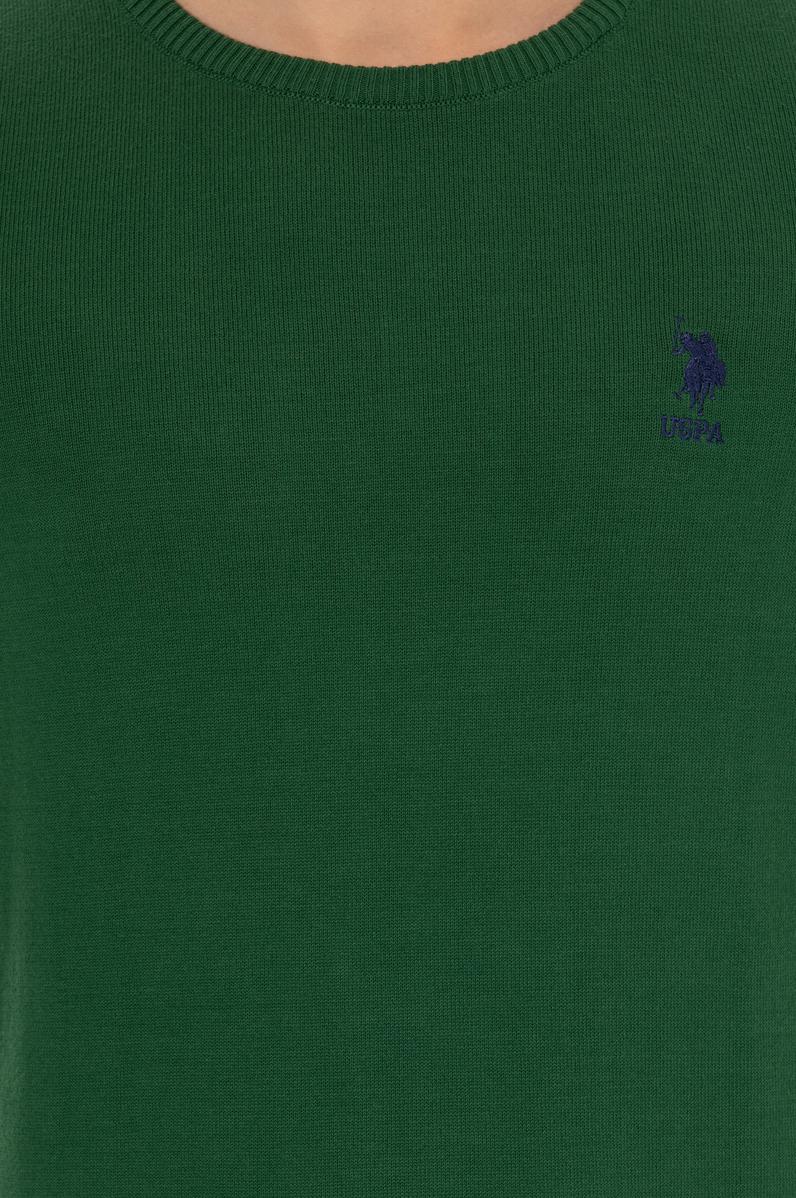 Erkek Yeşil Basic Kazak