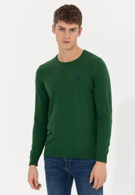 Erkek Yeşil Basic Kazak - 50253443011