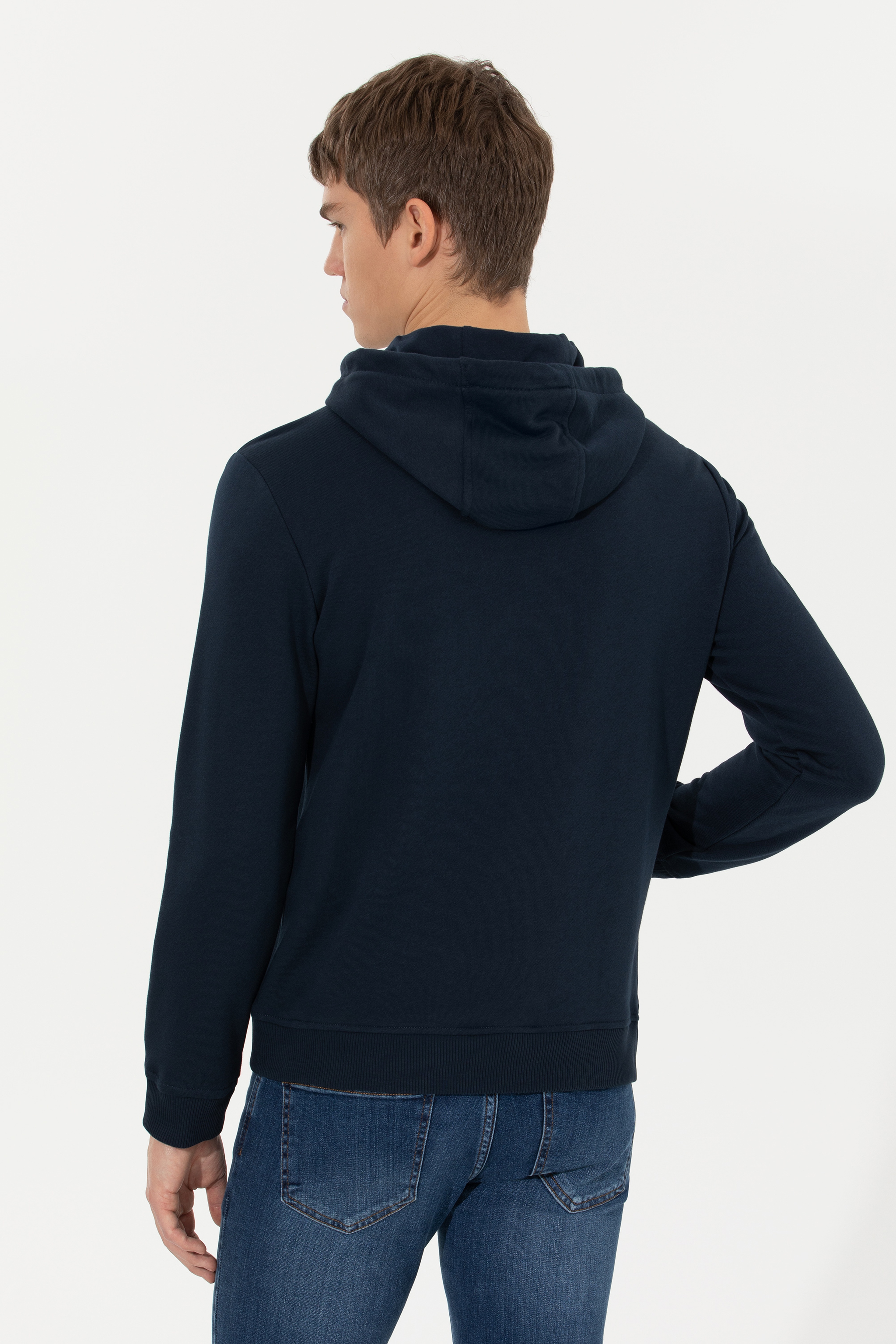 Erkek Lacivert Basic Sweatshirt - Image 5