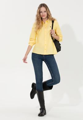 Kadın Açık Sarı Uzun Kollu Basic Gömlek - 50246414025