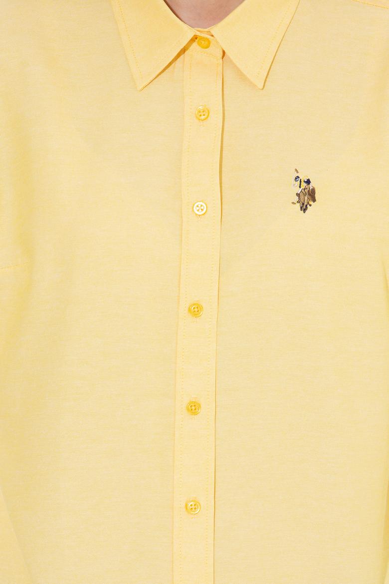 Kadın Açık Sarı Uzun Kollu Basic Gömlek - 50246414025